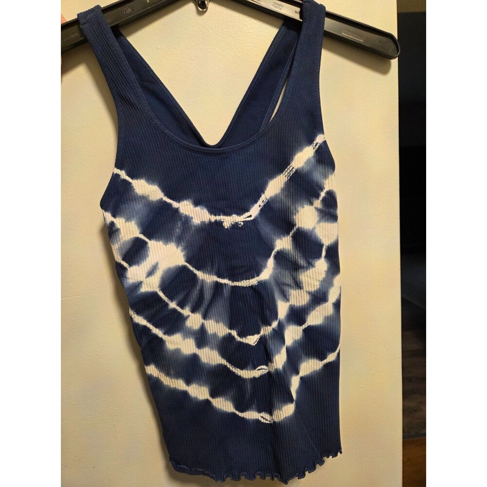 Spiritual Gangster Amor Ribbed Tank navy blue tie dye XS
